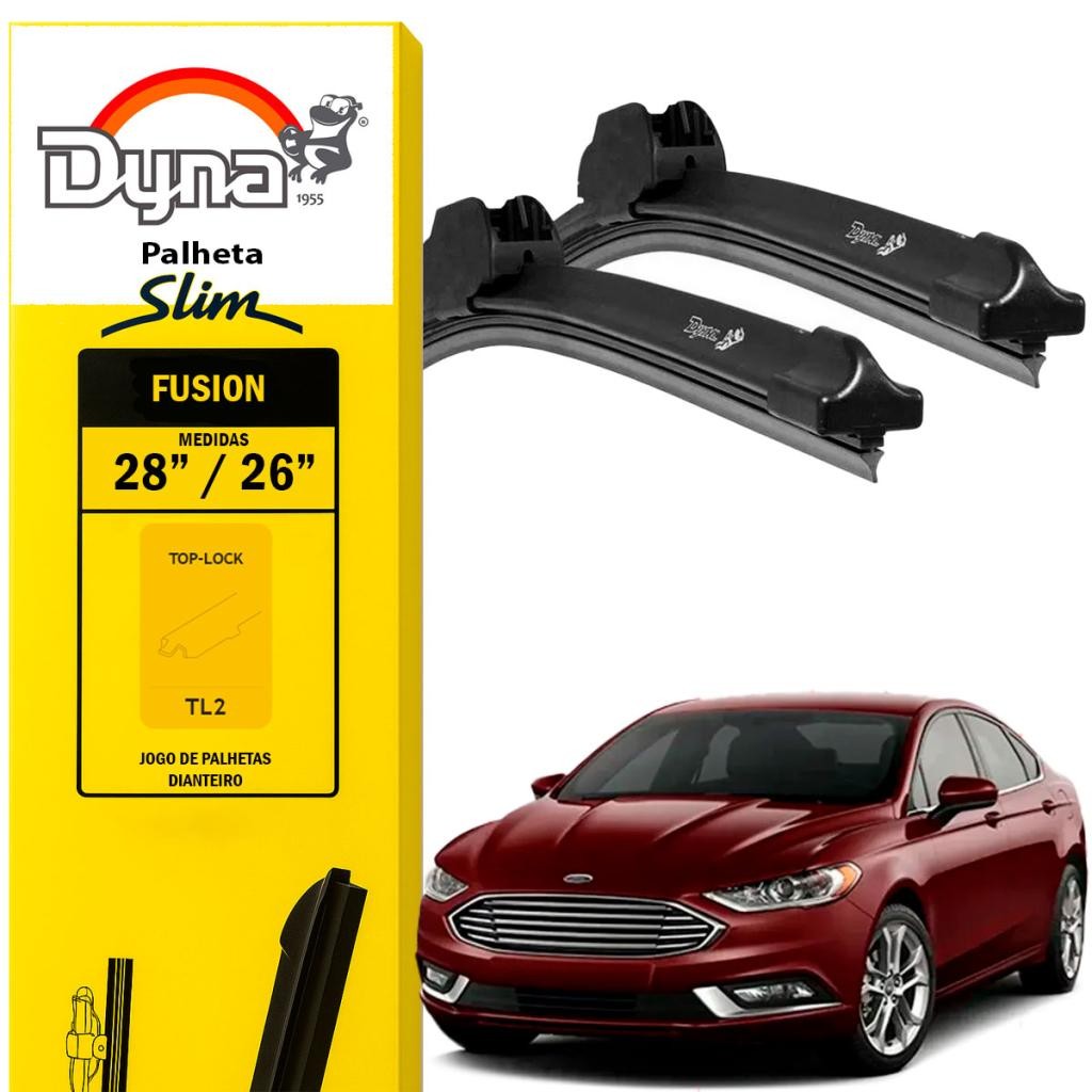 Kit palheta parabrisa dianteiro Fusion 2013 a 2019 Original Dyna Funcionamento Silencioso
