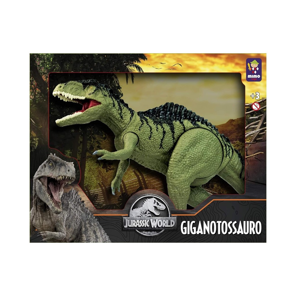Brinquedo Infantil Boneco Giganotossauro Jurassic World Gigante com Som Mimo Toys Figura de Ação em Oferta na Shopee