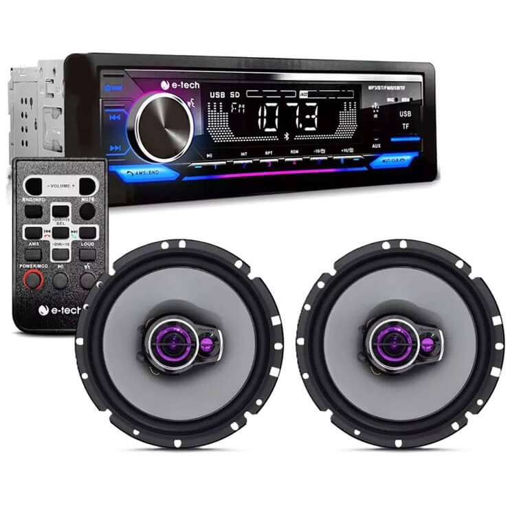 Par Alto Falante Pioneer 6 Triaxial 100w + Radio Bluetooth