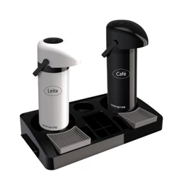 Kit 2 Garrafa Térmica Café/leite 1 L + Bandeja Organizadora Unitermi
