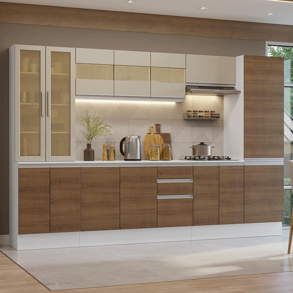 Armário de Cozinha Completa 100% MDF 290 cm Smart Madesa 01