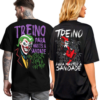 Camiseta Kit Casal Coringa + Arlequina Moda Academia Camisa Basica 100% Algodão em Oferta na Shopee