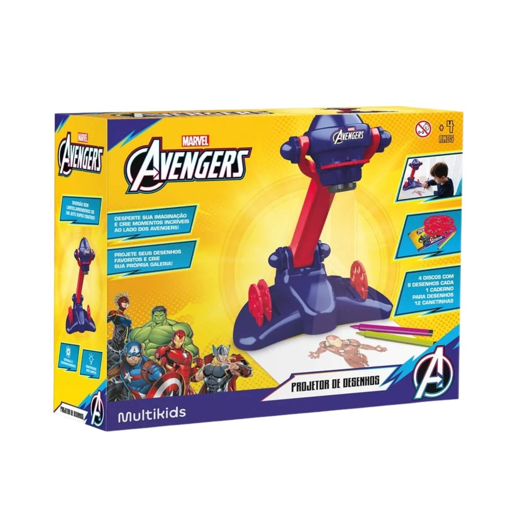 Brinquedo Projetor de Desenhos Avengers c/ 32 Imagens 3+ Anos Multikids - BR2400 em Oferta na Shopee