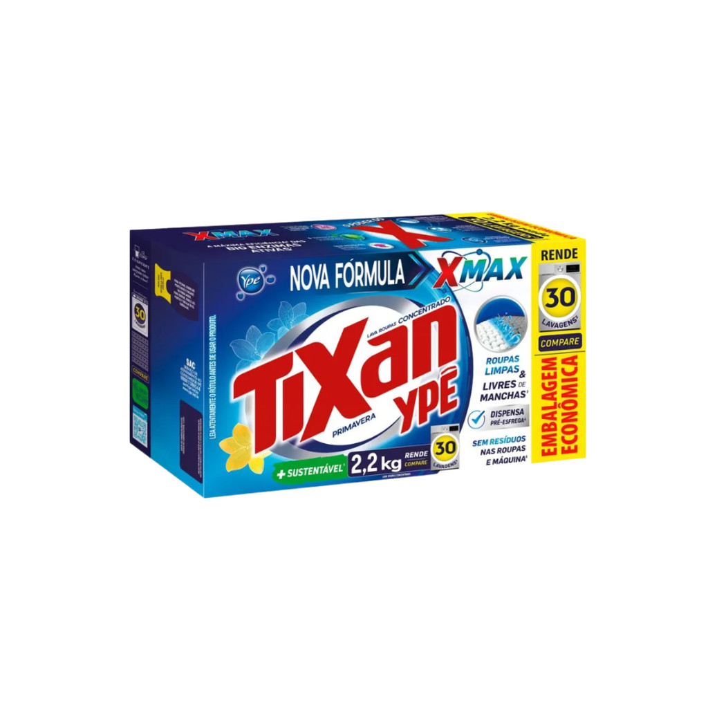 Lava Roupas em Pó Concentrado 2,2kg Tixan Ypê