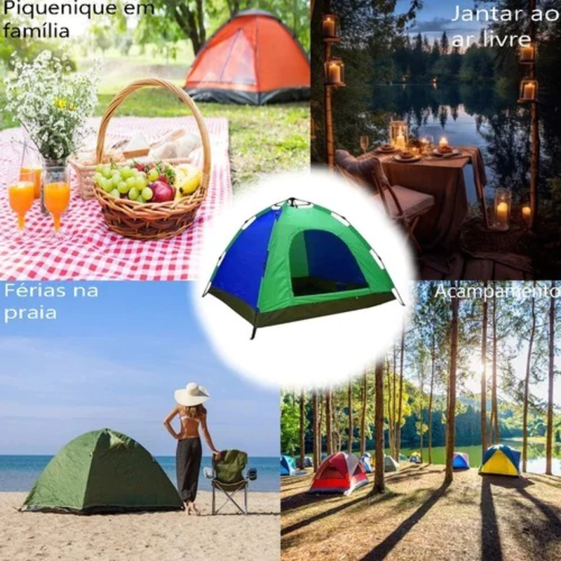 Barraca de Camping para 3 Pessoas à Prova D'Água Praia — foto 6