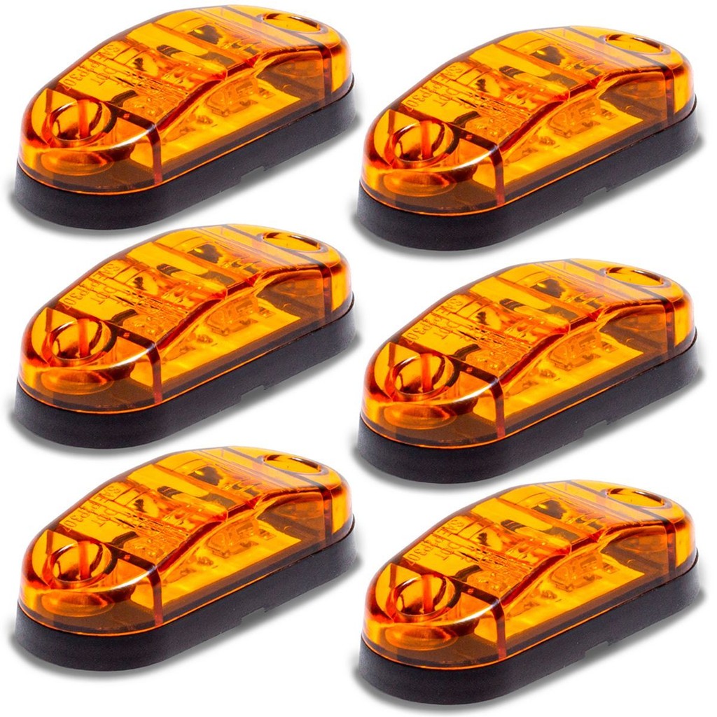 Kit 6 Sinalizador Lanterna Delimitadora Lateral 2 leds 12V 24V Alto Brilho Universal em Oferta na Shopee