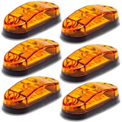 Kit 6 Sinalizador Lanterna Delimitadora Lateral 2 leds 12V 24V Alto Brilho Universal