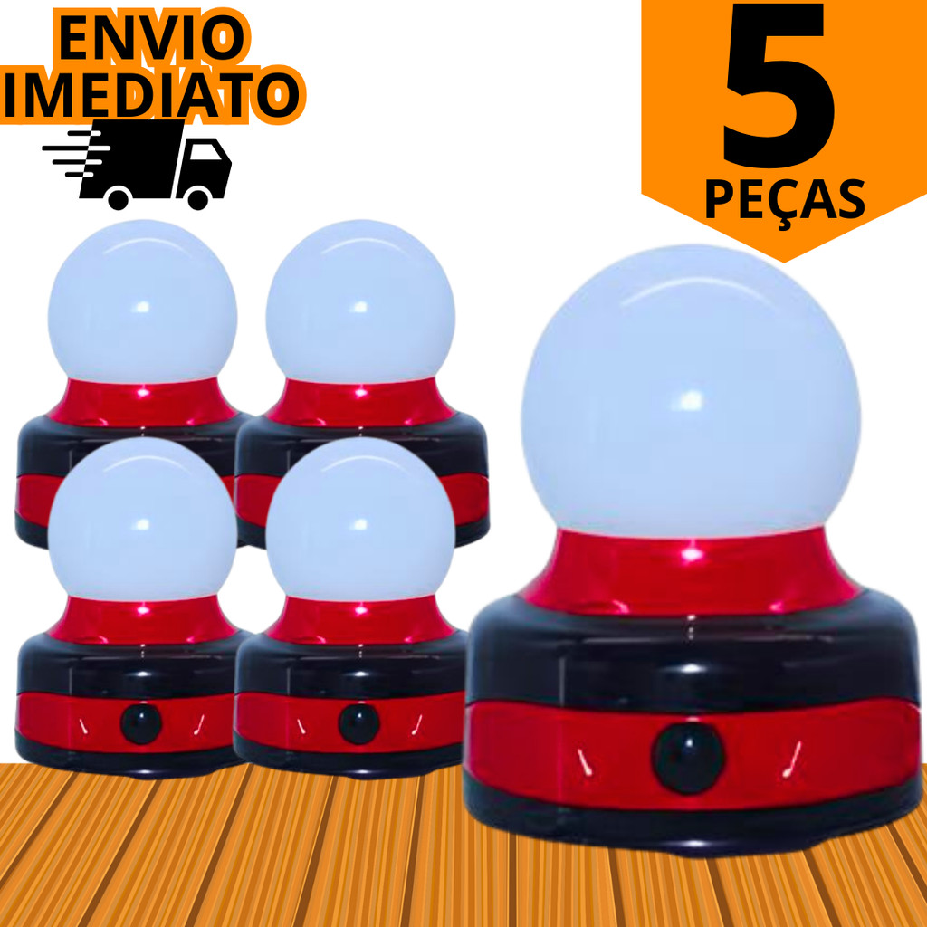 Kit 3 ou 5 Luminária Lamparina Led Abajur A Pilha Portátil Econômica Sem Fio Casa Trabalho Acampamento ENVIO IMEDIATO