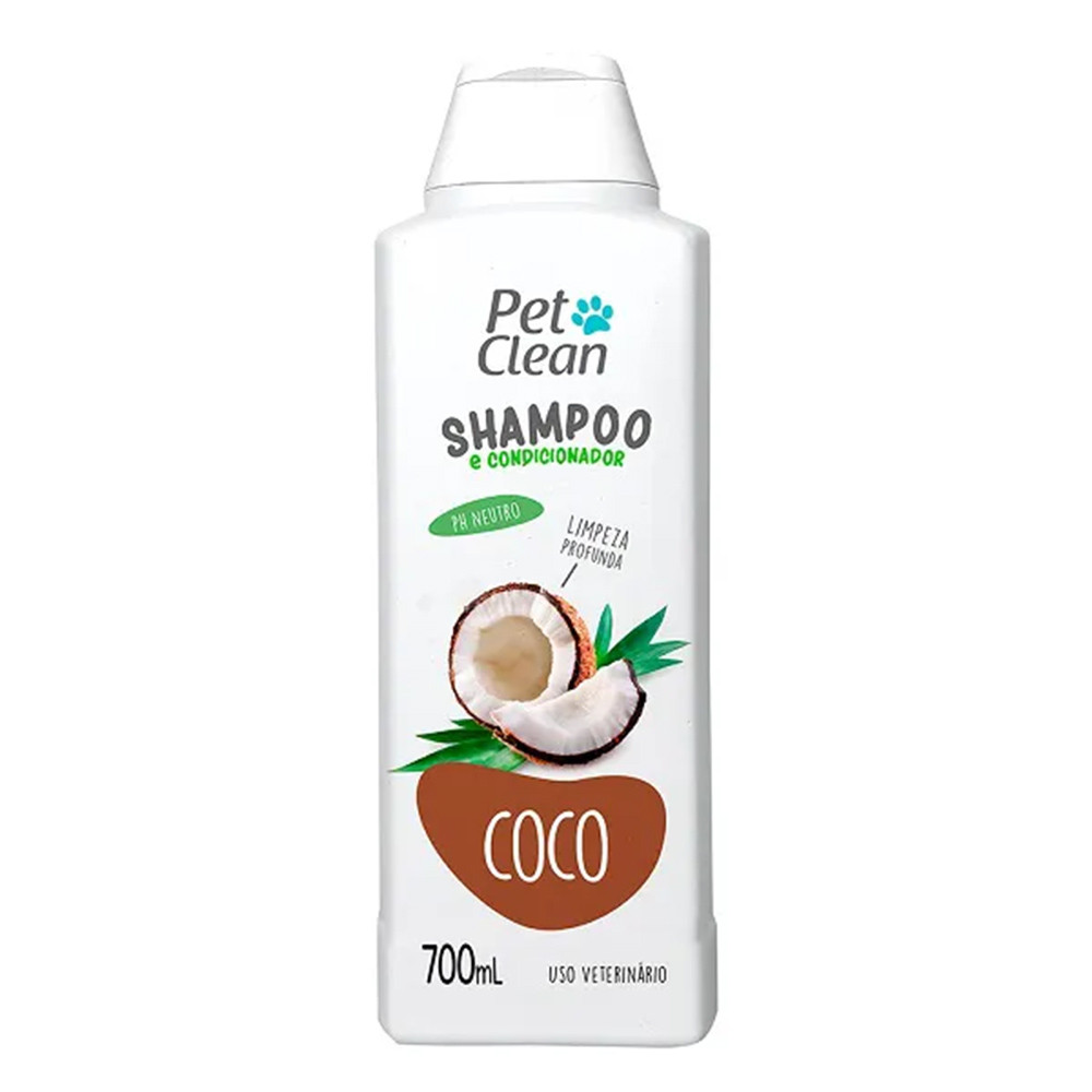 Shampoo e Condicionador Para Cães e Gatos Coco Pet Clean 700mL - Pets