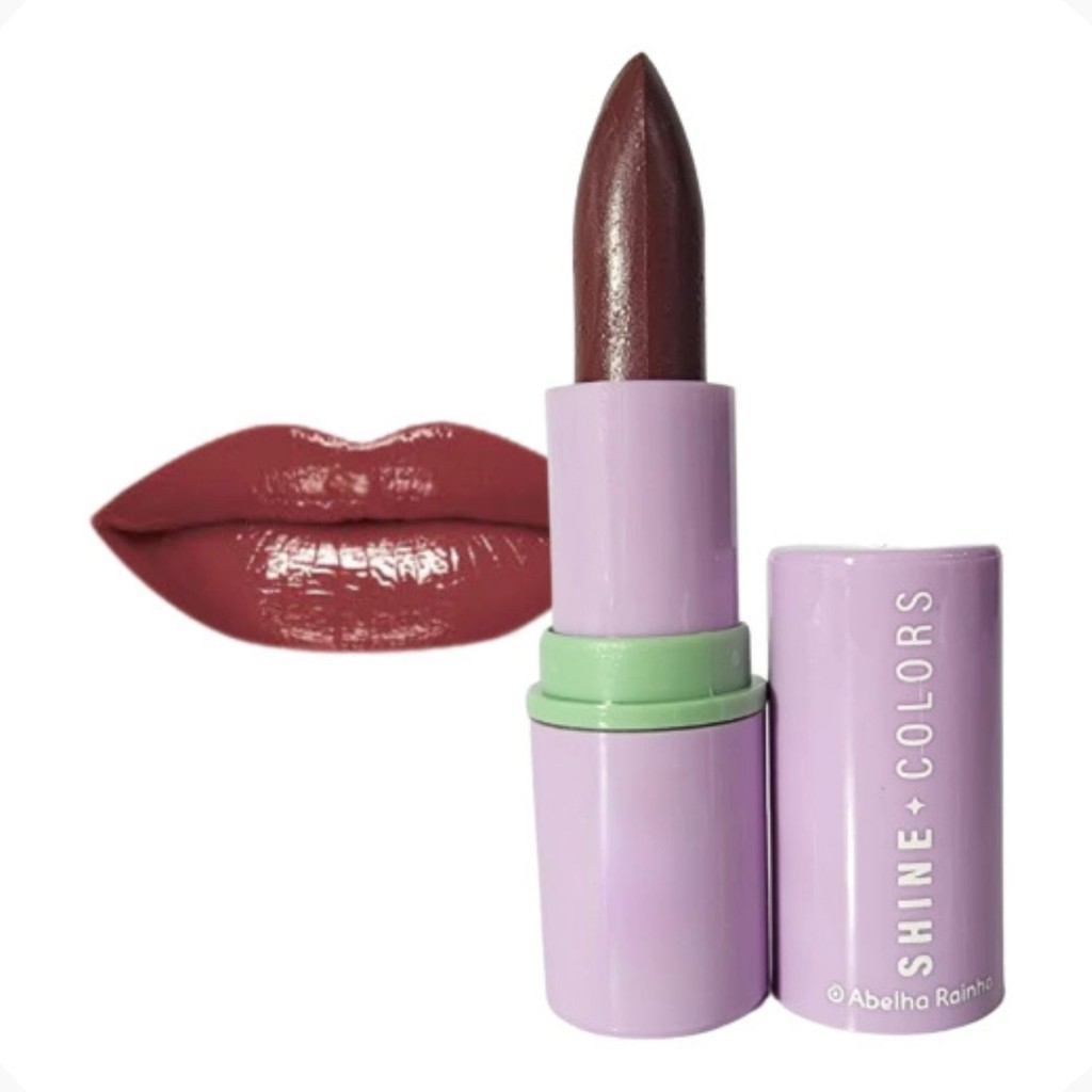 Batom Brilho e Sabor Cravo e Canela Shine Colors Abelha Rainha REF 6662