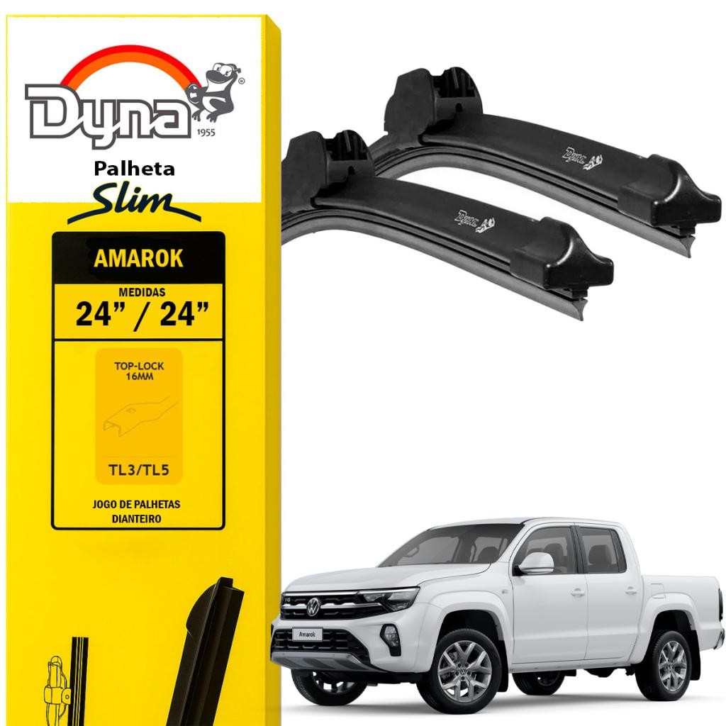 Kit palheta parabrisa dianteiro Amarok 2013 em diante Original Dyna Funcionamento Silencioso