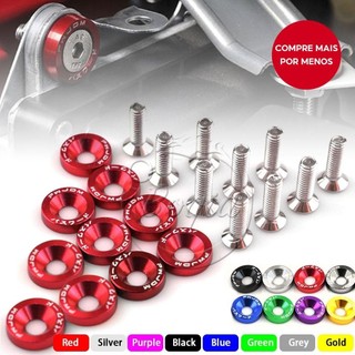 20 pacote Fender Conjunto De Arruelas De Alumínio E Parafusos De Pára-Choque Estilo M6 JDM pra honda