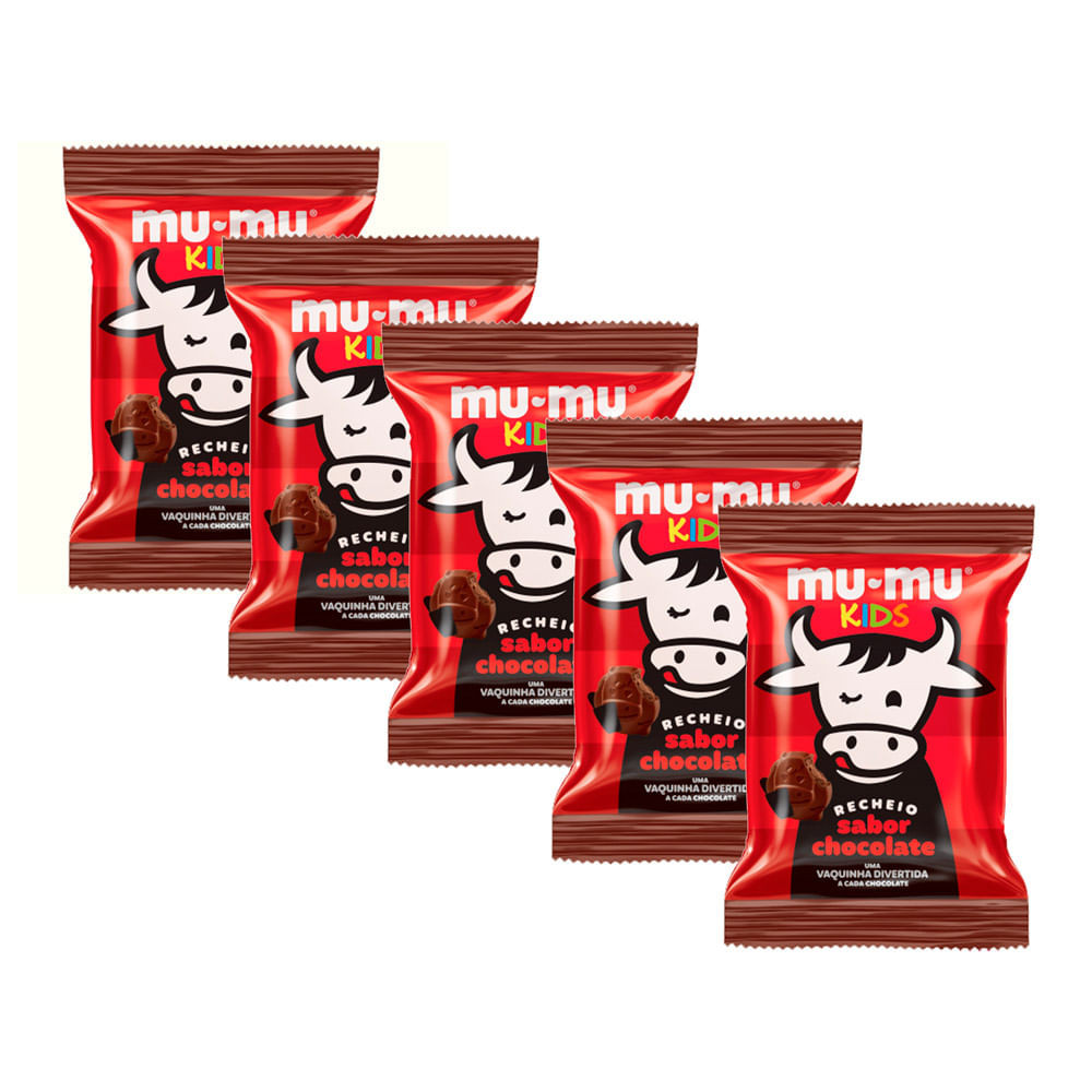 Kit 5 Chocolate Mu-Mu Kids Neugebauer Chocolate 15,6g - Food & Beverages