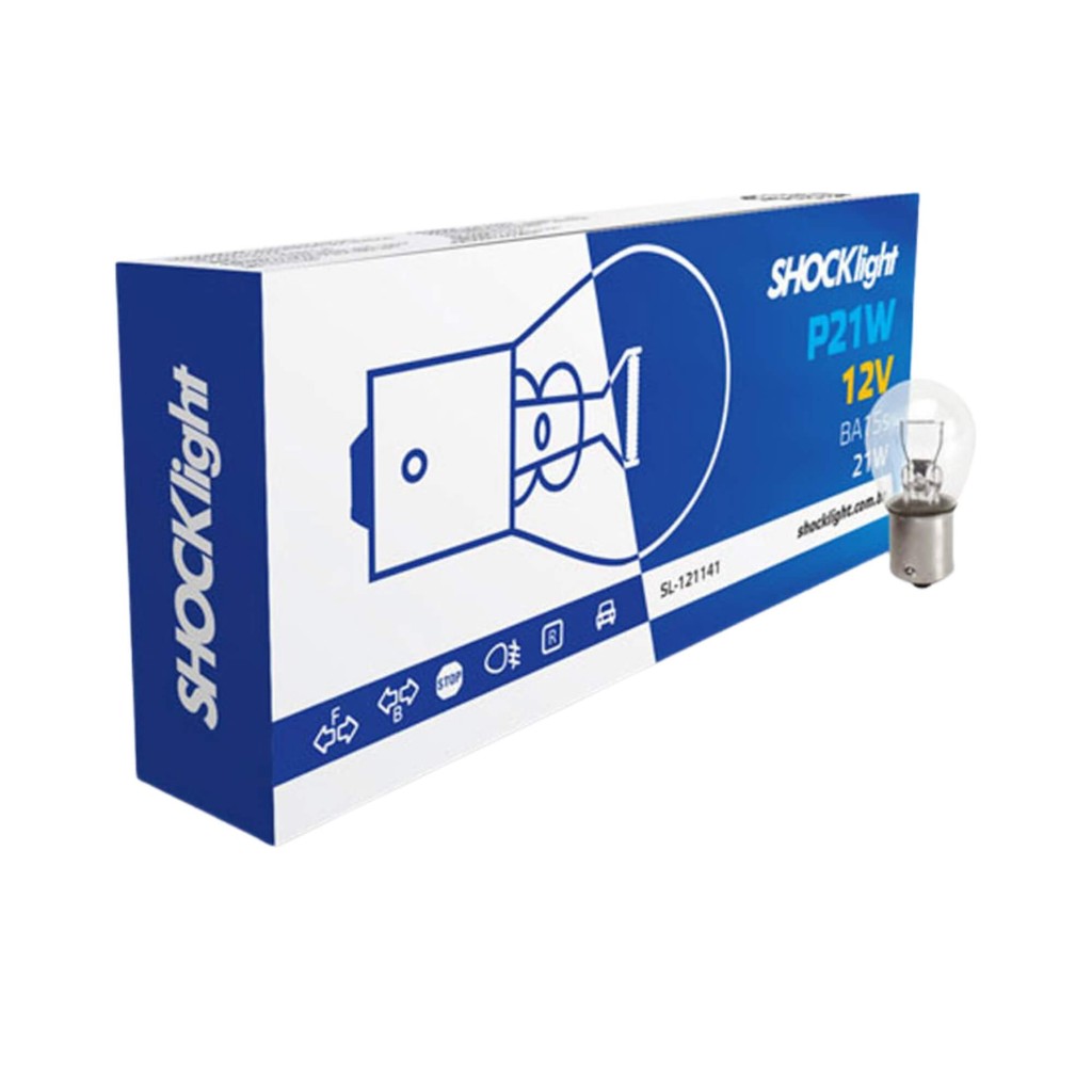 10x Lâmpada Automotiva 1141 12V 21W BA15S 01 Polo Shocklight SL-121141 em Oferta na Shopee