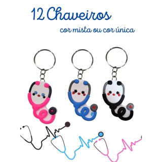 12 Chaveiro Enfermagem Farmacia Medicina estetoscópio enfermeiro medico farmaceutico lembrancinha em Oferta na Shopee