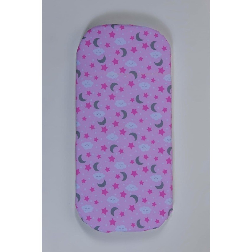 Colchonete Para Carrinho de Bebe Estrelinha Rosa e Cinza Céu com Espuma densidade 16 Colchao