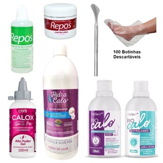 KIT AMACIANTE 120 ML E CREME URÉIA REPOS + CALOX GEL + HIDRACALO 1 LT + KIT PRO CALO + 222 + 100 BOTAS em Oferta na Shopee
