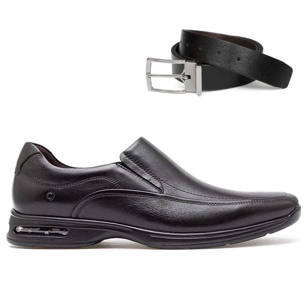 Sapato Social Democrata Couro SmartComfort+Cinto Dupla Face 100% Original Com Nota Fiscal e Garantia