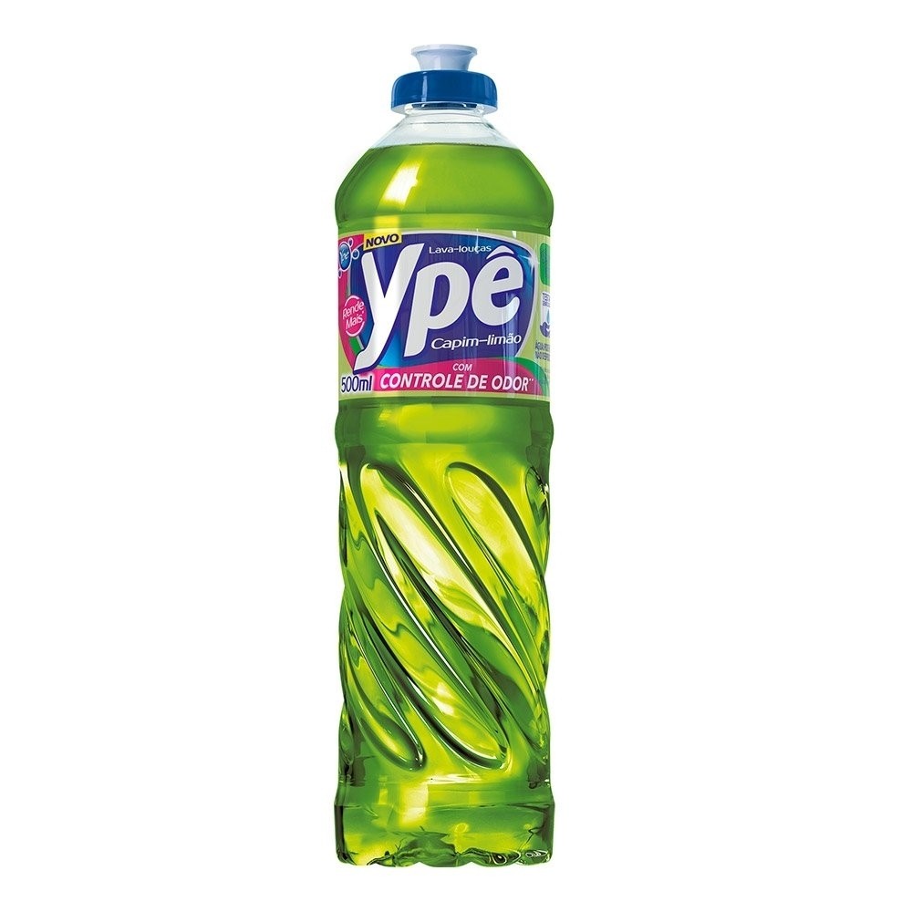 Detergente Líquido Ypê Lava Louças Capim Limão 500ml Embalagem com 24 Unidades - Home & Living