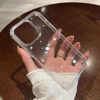 Luxo Glitter Transparente Bling Caso Para iPhone 16 15 14 13 12 11 17 Pro Max 16e X XR XS 7 8 Plus SE À Prova De Choque em Oferta na Shopee