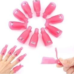 Kit 10 Dedeira Para Unhas Remoção De Gel Acrigel Fibra Clip