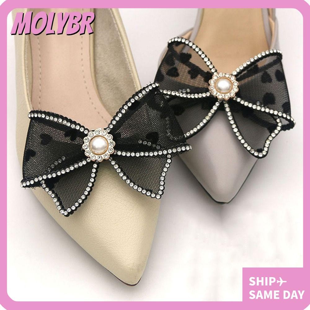 MOLYBR 2 Peças De Clipes De Sapato Com Strass De Casamento , Decorações De Sapatos De Salto Alto De Cristal em Oferta na Shopee