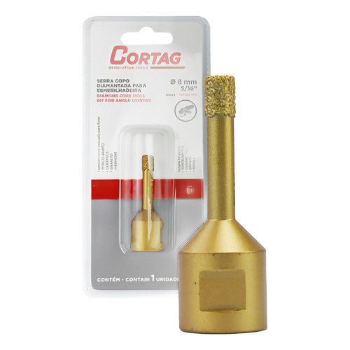Serra Copo Diamantada 8mm Para Esmerilhadeira Profissional Perfurações Precisas Cortag