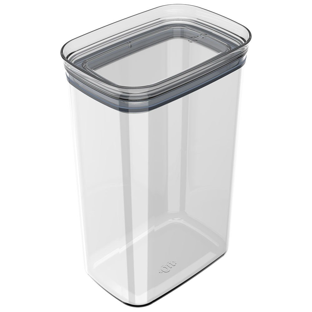 Pote Hermético Mantimentos Block 2,19L Retângular Transparente Organização Alimentos Cozinha Ou