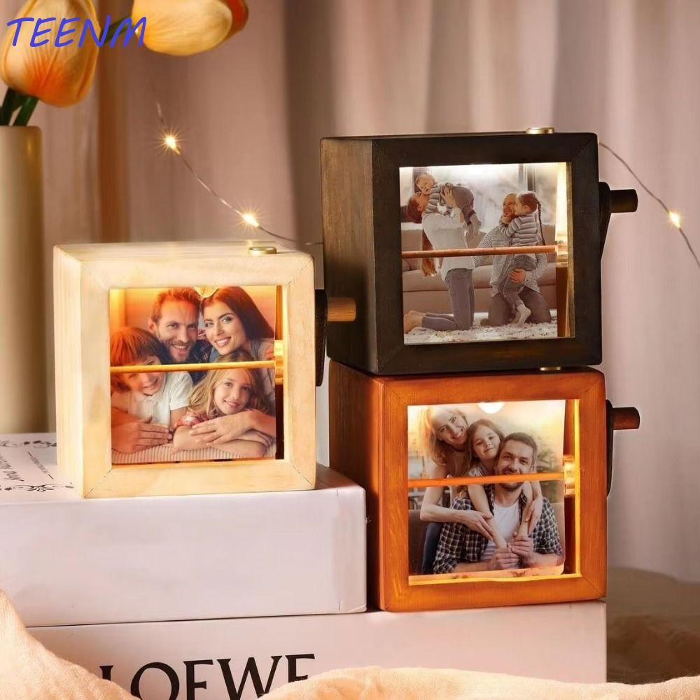 TEENM Moldura De Livro Com Manivela Para Foto , Álbum De Imagens Giratório DIY Luminoso Decorativo em Oferta na Shopee
