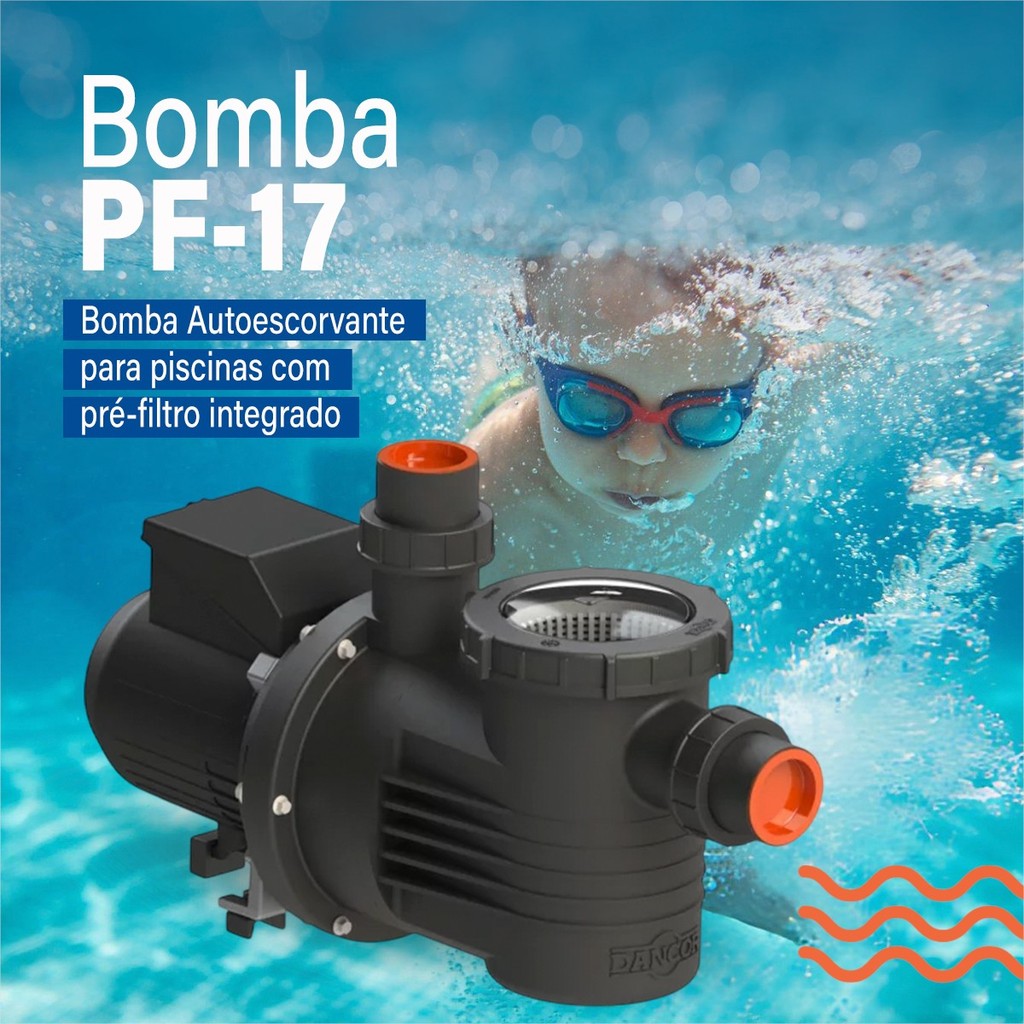 Bomba Para Piscina com Pre Filtro Plastik Pf-17 1/3 Cv Monofásica Piscina 127v Dancor · foto 2