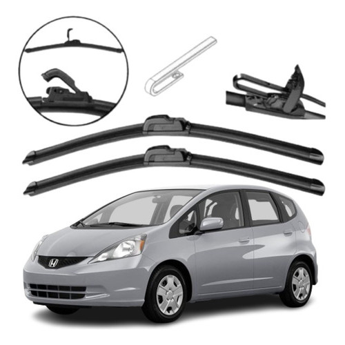 Par De Limpador Parabrisa Silicone Honda Fit 2009 Ate 2014 em Oferta na Shopee
