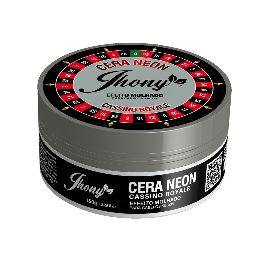 CERA MODELADORA CASSINO ROYALE NEON - JHONY 150G | EFEITO MOLHADO | FIXAÇÃO 24H