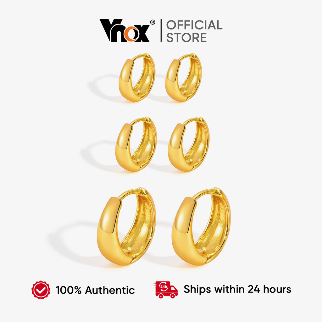 Brinco De Argola Em Forma De U Vnox Para Mulheres , Hipoalergênico Banhado A Ouro , Joia Simples , Presente em Oferta na Shopee