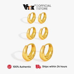 Brinco De Argola Em Forma De U Vnox Para Mulheres , Hipoalergênico Banhado A Ouro , Joia Simples , Presente
