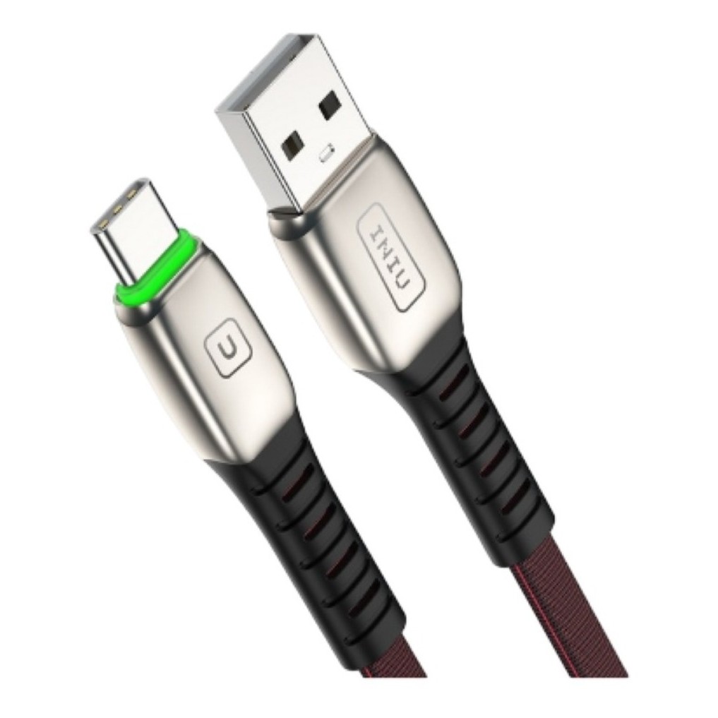 Cabo Carregador Dados Usb-c Led Quick Charge 3.0 2m Vermelho