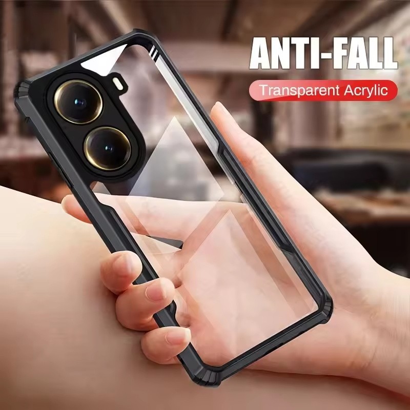 Capa De Telefone Para POCO X7 X6 X5 X4 X3 Pro X6 Neo GT X2 NFC F7 Ultra 4G 5G Preta Anti-Queda De Acrílico TPU Protetora