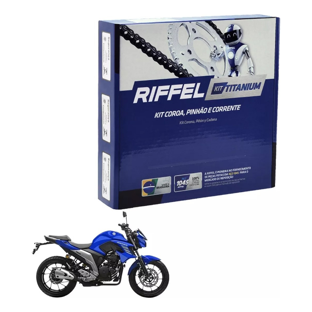Kit Relação Transmissão Tração Nova Fazer 250 2018 à 2026 Original Riffel