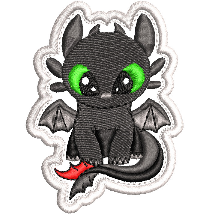 Patch Bordado Banguela dragão fúria da noite 7x5cm em Oferta na Shopee