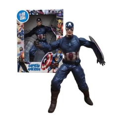 Boneco Capitão América Gigante C/ Som 45cm Articulado Mimo Toys 0592 Brinquedo Infantil Colecionável