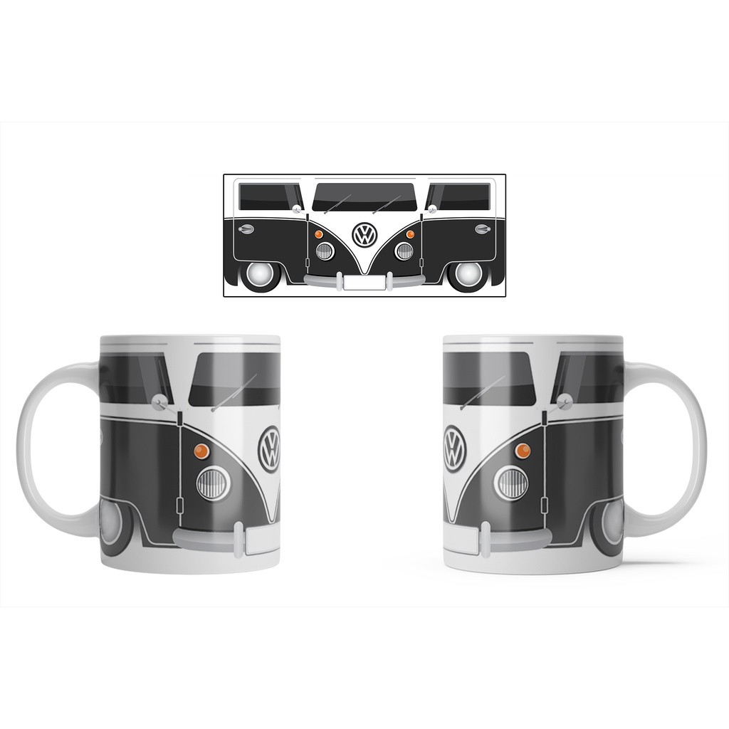Caneca Branca Porcelana Modelo Kombi