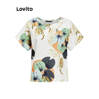 Lovito Blusa básica floral casual para mulheres L110AD353 em Oferta na Shopee