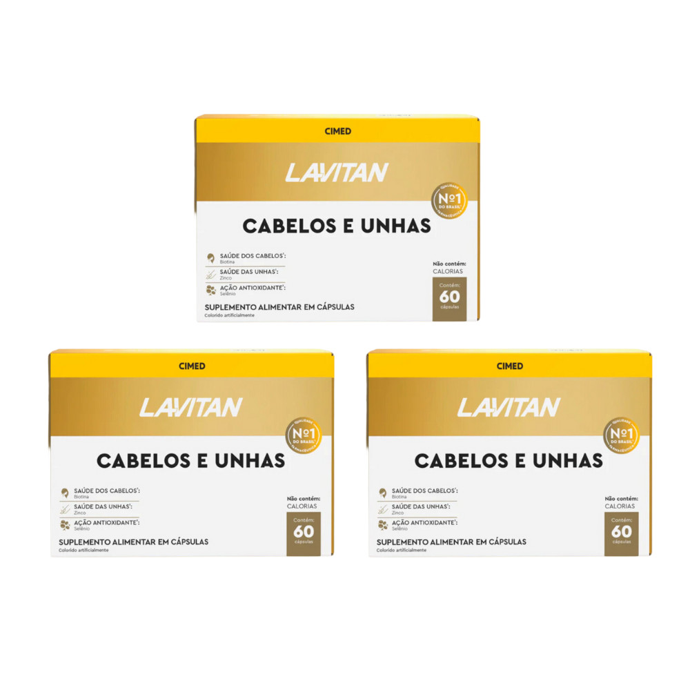 Kit 3 Lavitan Cabelos e Unhas Com 60Caps - Cimed