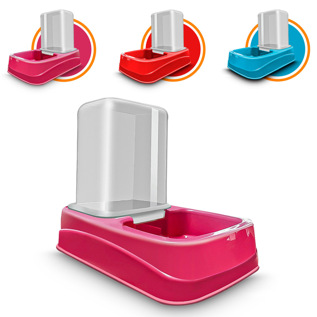Comedouro Automatico Para Cachorro Gatos Flex Mec 1,5 litros