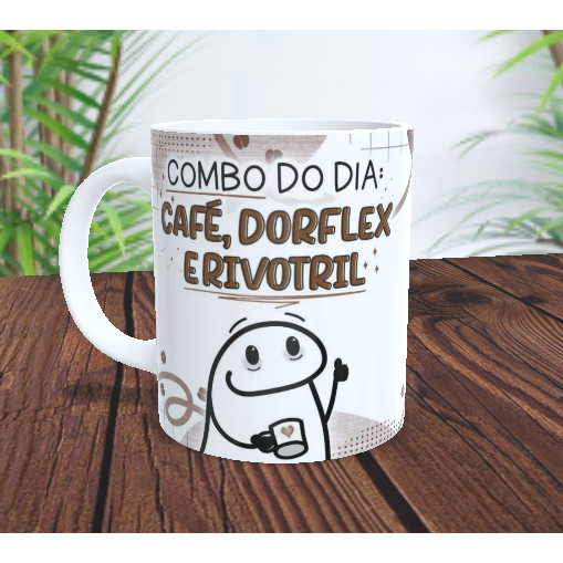 caneca presente tema combo do dia café dorflex e rivotril presente alta qualidade xicara porcelana ceramica