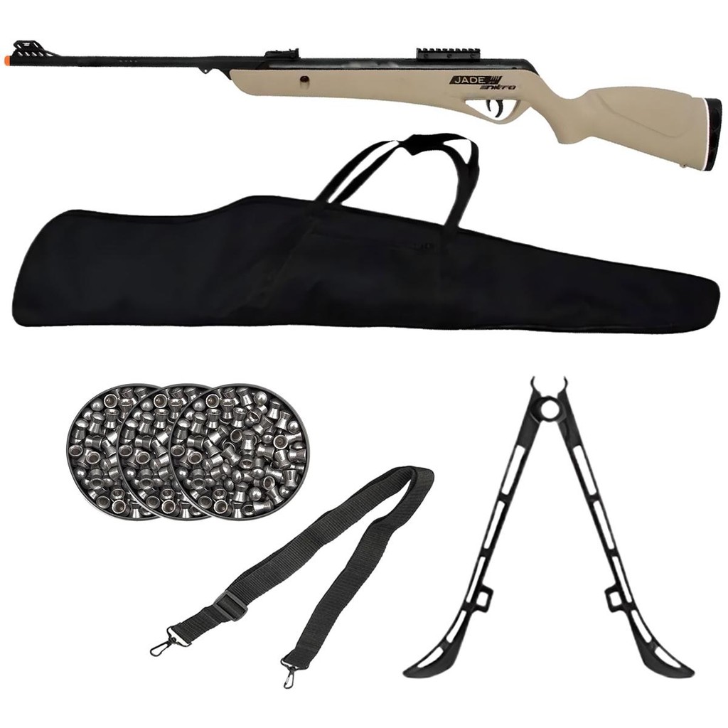 Carabina Pressão Jade Pro Nitro Desert 5.5mm – CBC + 3 Caixas de Chumbo + Capa + Bandoleira + Bipé em Oferta na Shopee