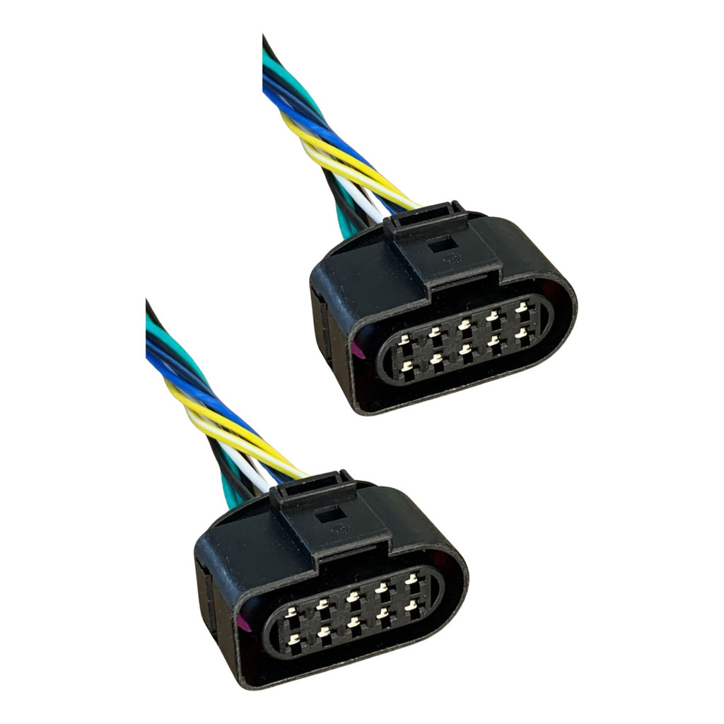 Kit 2x Chicote 10 Vias Conector Farol Volvo Fiat Stilo Gol