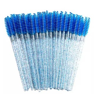 100 Escovinha de Cílios descartável com Glitter Azul em Oferta na Shopee