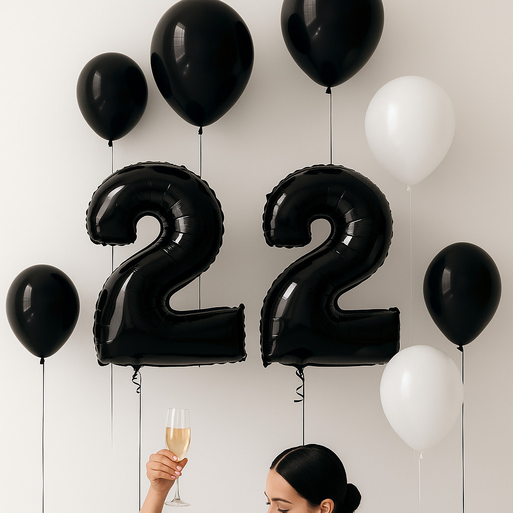 Kit  Com 2 Balões Metalizados NÚMERO Preto 75cm – Decoração Aniversário Festas em Oferta na Shopee