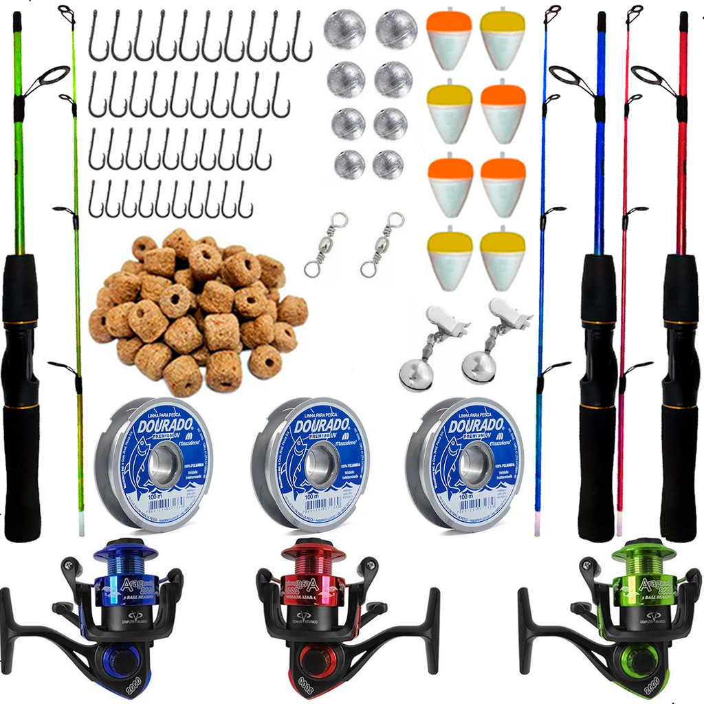 Kit Pesca Completo Molinete 3 Rolamento Vara 1,20M em Oferta na Shopee