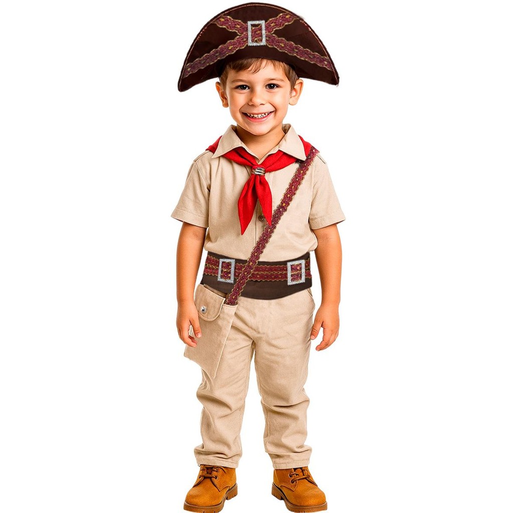 Roupa Lampião Cangaceiro Luxo Com Chapéu E Bolsa Para Festa Junina em Oferta na Shopee